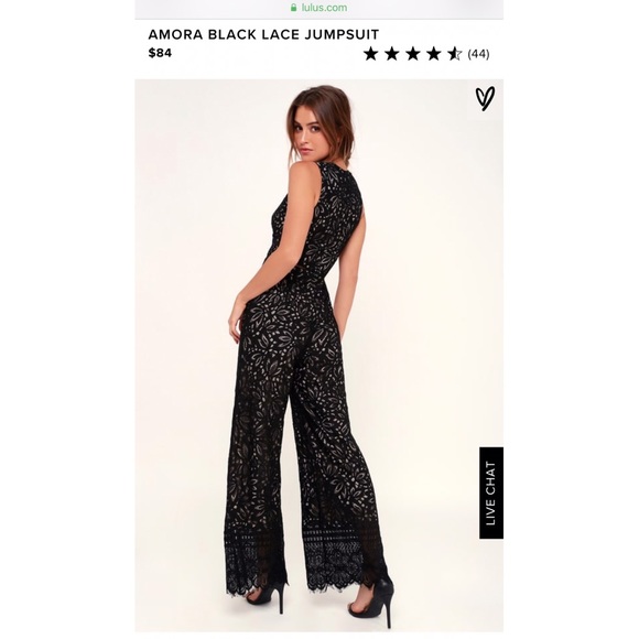 amora black lace jumpsuit